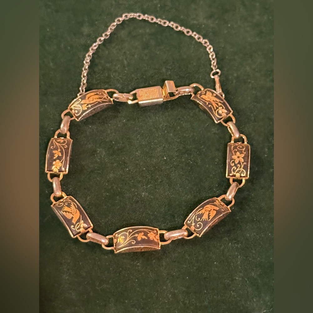 Vintage Damascene Panel Bracelet